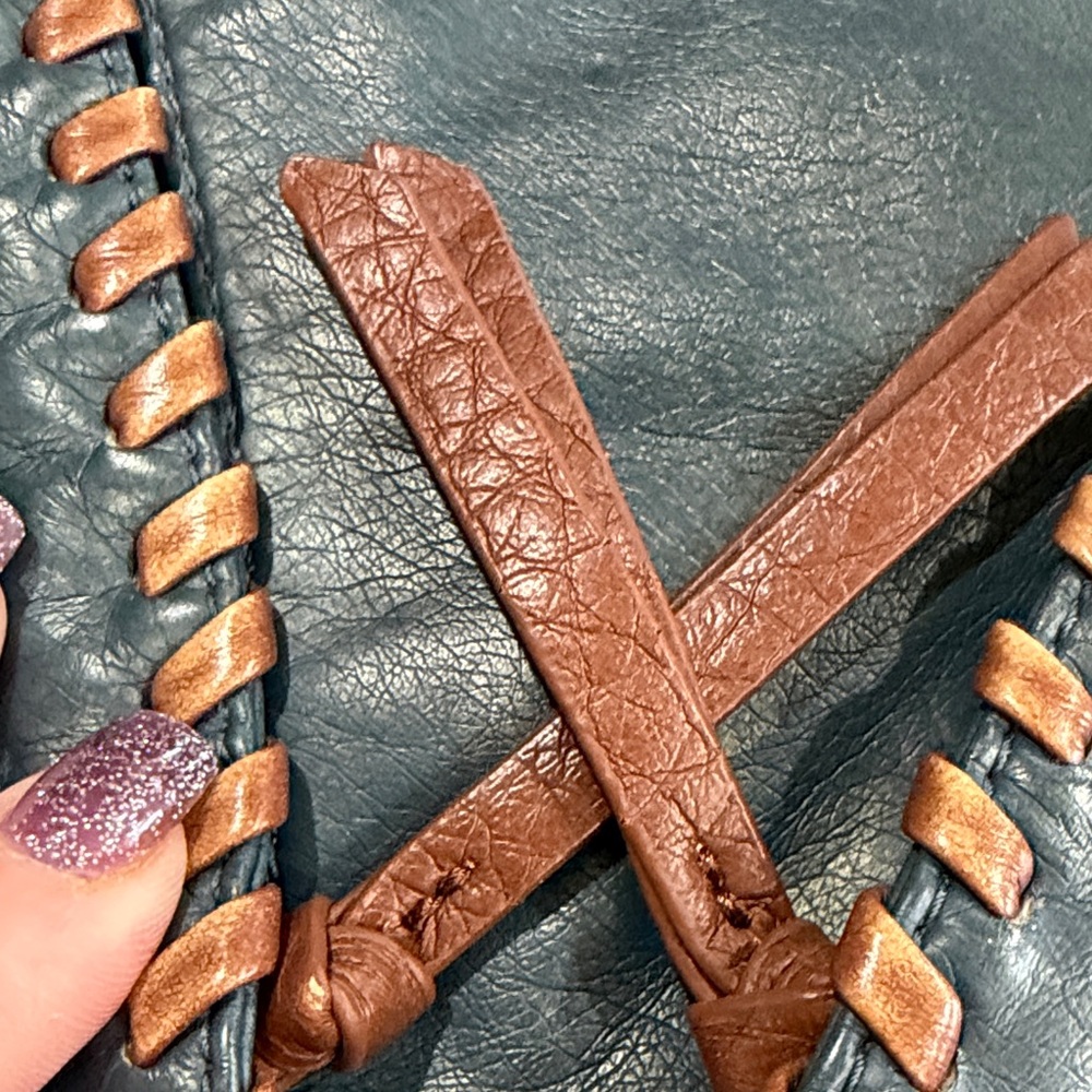 Bueno Stylish Brown and Green/Blue Women's Bag - Picture 4 of 8